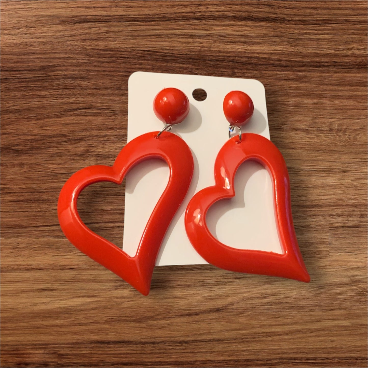 Cute & Bold Acrylic Heart Earrings in Fluorescent Colors Perfect for All Season Wear Accessories