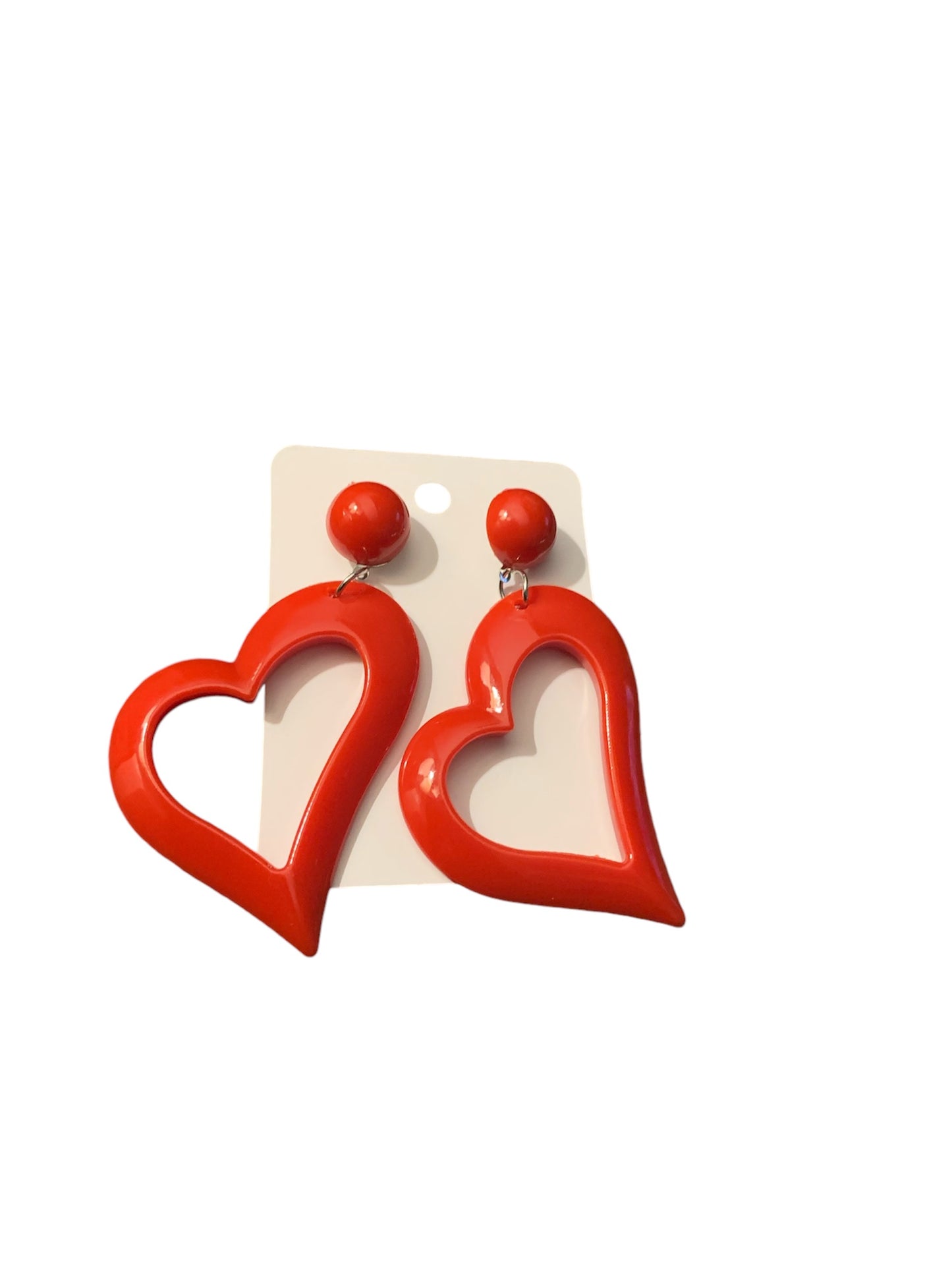 Cute & Bold Acrylic Heart Earrings in Fluorescent Colors Perfect for All Season Wear Accessories