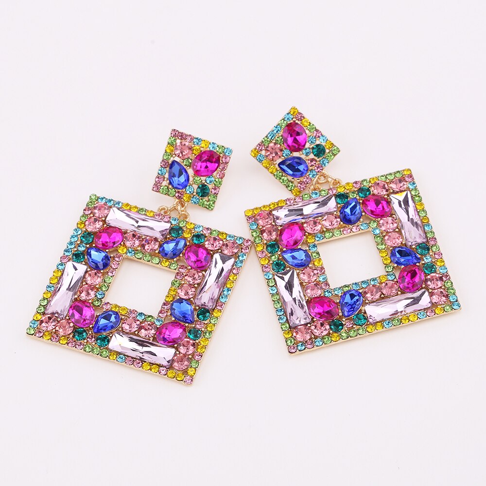 Radiant XLarge Big for Women New Rhinestone Women's Drop  Party Fashion Statement Jewelry Accessories Earrings