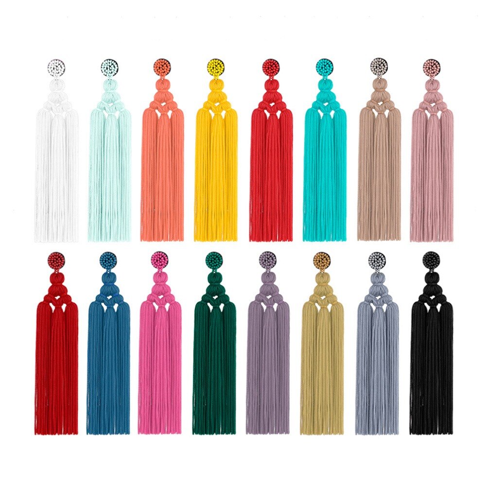 Fashion  Bohemian Trendy Tassel Thread Long Dangle Drop Earrings  Accessories