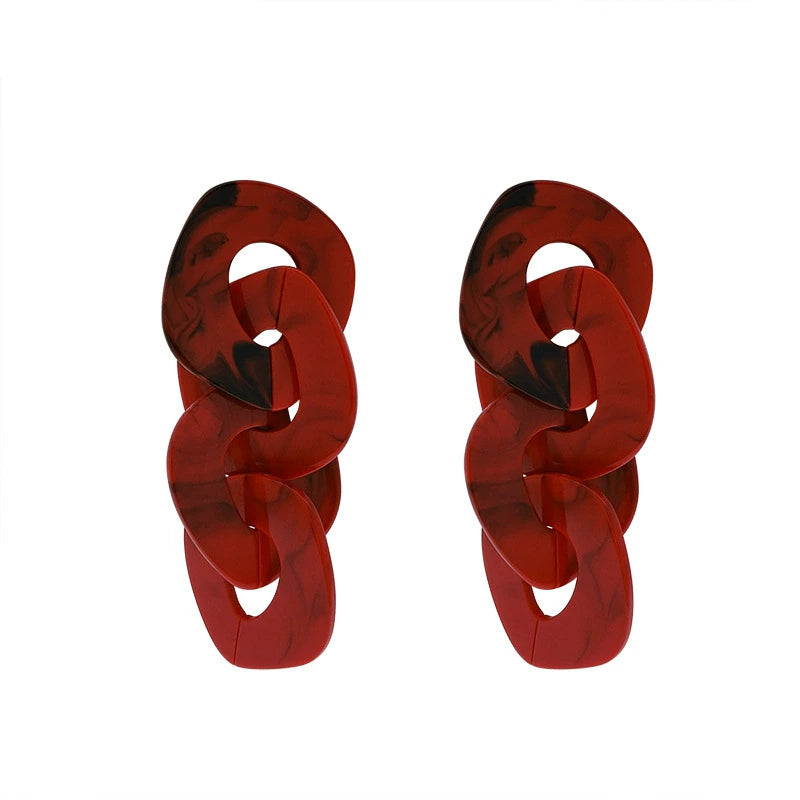 New Arrival Women Large Acrylic Resin Dangle Earrings Sexy Long Fashion Earrings Jewelry