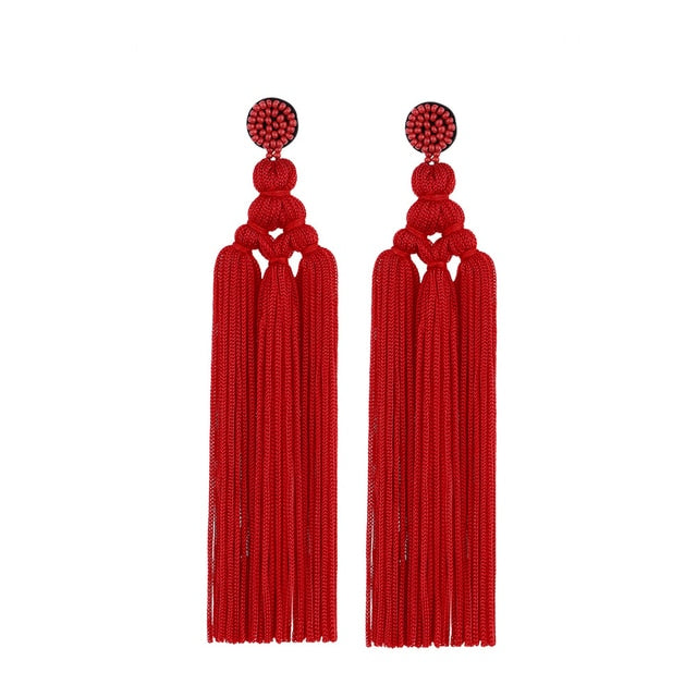 Fashion  Bohemian Trendy Tassel Thread Long Dangle Drop Earrings  Accessories