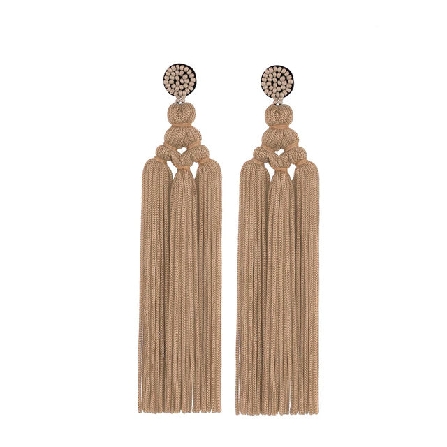 Fashion  Bohemian Trendy Tassel Thread Long Dangle Drop Earrings  Accessories