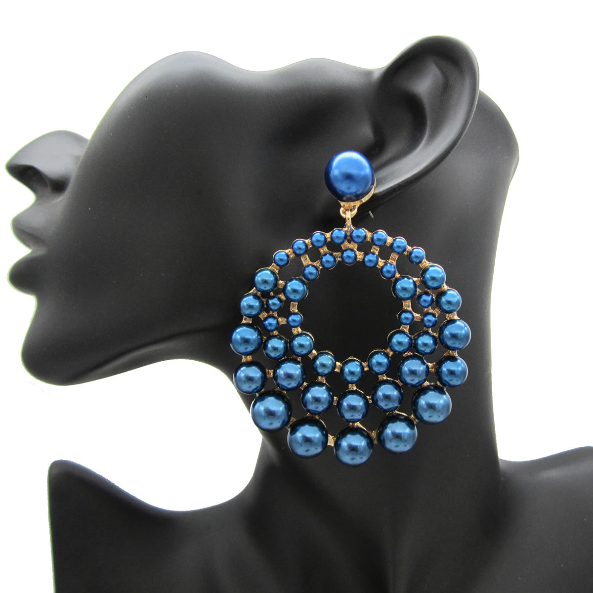 All New Glam Drop Shiny Pearly Beads Earrings Fashion Trendy Chic Jewelry