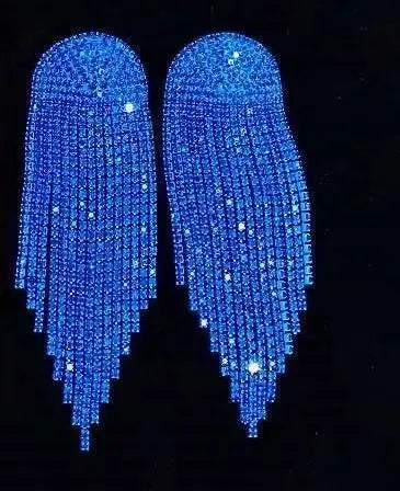 Trendy High Fashion Rhinestone Tassel Earrings For Women Statement Jewelry Shine Crystal Large Long Earring