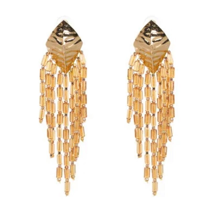 Women Beautiful Trendy New Fashion Statement Dazzle Bling Ladies Beaded Dangle Earrings