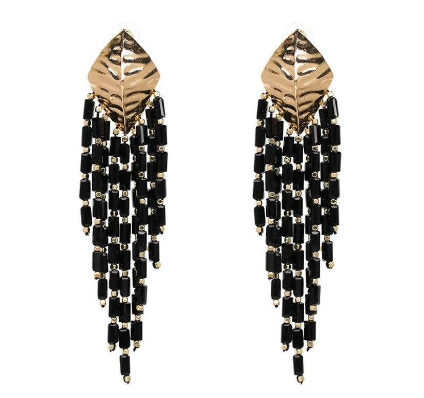 Women Beautiful Trendy New Fashion Statement Dazzle Bling Ladies Beaded Dangle Earrings