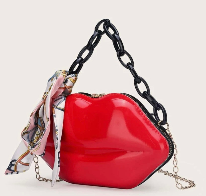 Fashion Sassy Kiss Mini Purse Tote Stylish Lip Shaped Satchel Bag Tote Purse