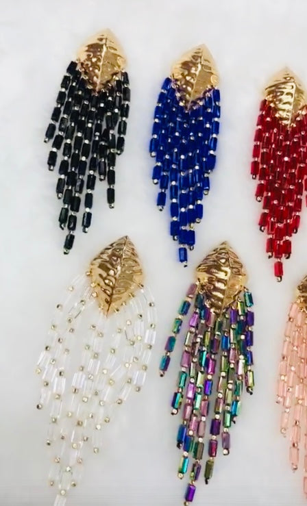 Women Beautiful Trendy New Fashion Statement Dazzle Bling Ladies Beaded Dangle Earrings