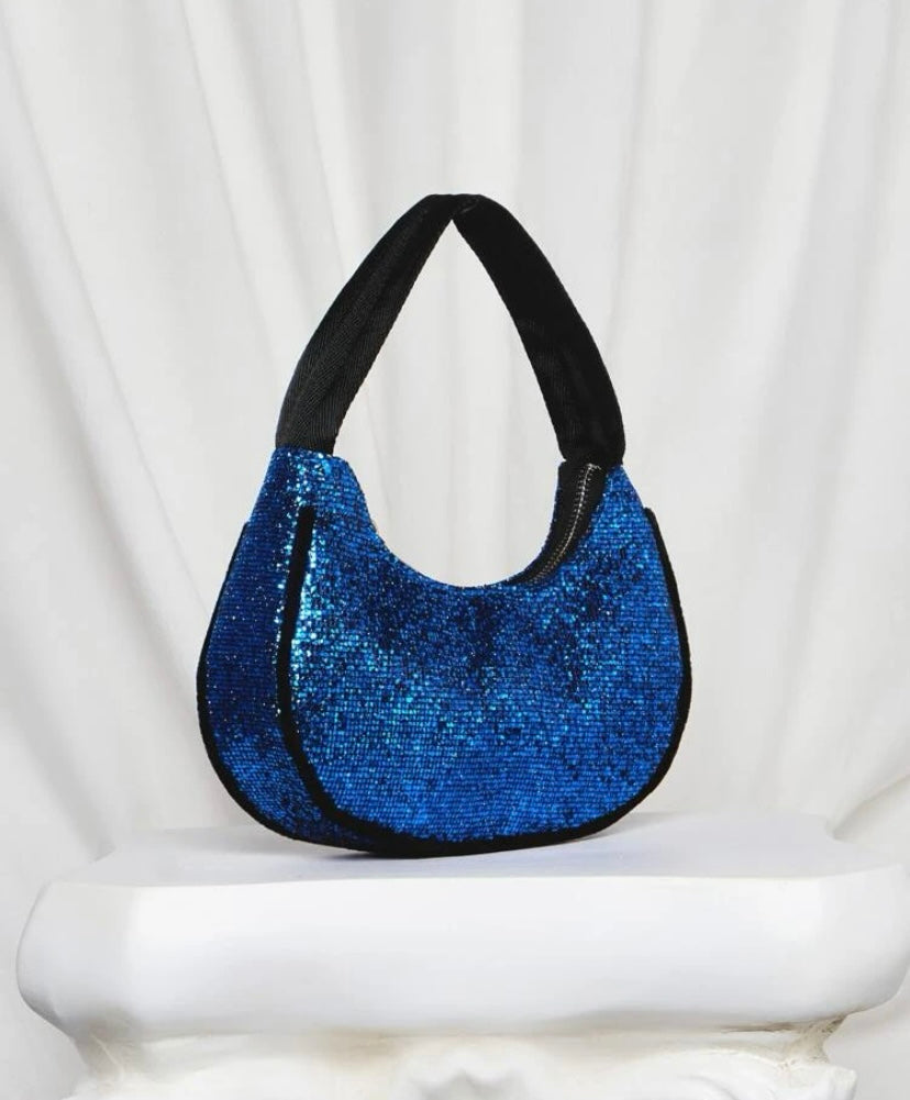 Cute Little Blue Glitter One Handle Tote Purse Women's Bag Accessories