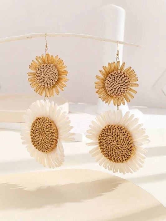 Ladies Girls Fashionable Flower Drop  Earrings for Women Spring Summer Vibes