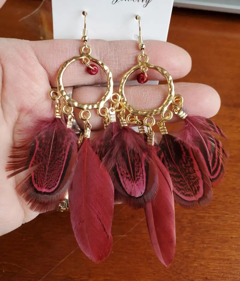 Cute Fan Feathered Earrings Simple Casual Ear Jewelry Women Accessories