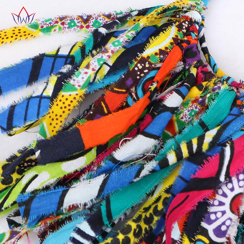 African Women’s Big Hoop Styled Fabric Cloth Feathered Multicolor Statement Fashion Earrings