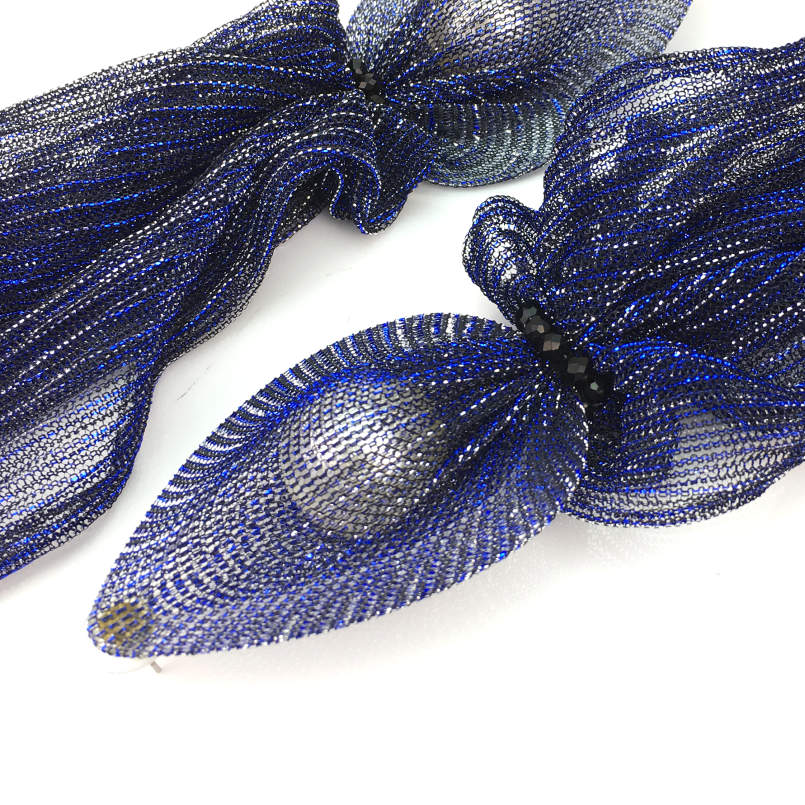 Beautiful Lace Mesh Wrap Pearl Long Statement Fashion Jewelry Ladies Earrings
