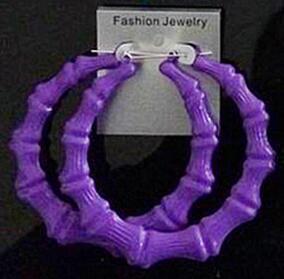 New Women's Big Hoop Large Bamboo Fashion Statement Earrings Jewelry MJB Styled