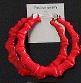 New Women's Big Hoop Large Bamboo Fashion Statement Earrings Jewelry MJB Styled