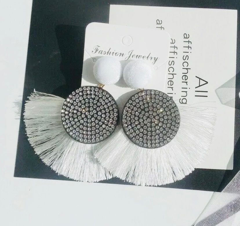 Fan Styled Statement Dangle Earrings for Women Pendant Tassel  Earrings  Jewelry