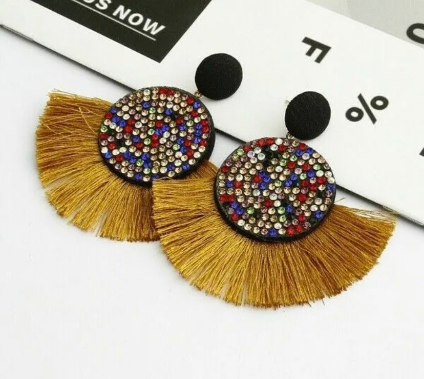 Fan Styled Statement Dangle Earrings for Women Pendant Tassel  Earrings  Jewelry