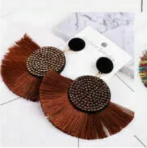 Fan Styled Statement Dangle Earrings for Women Pendant Tassel  Earrings  Jewelry