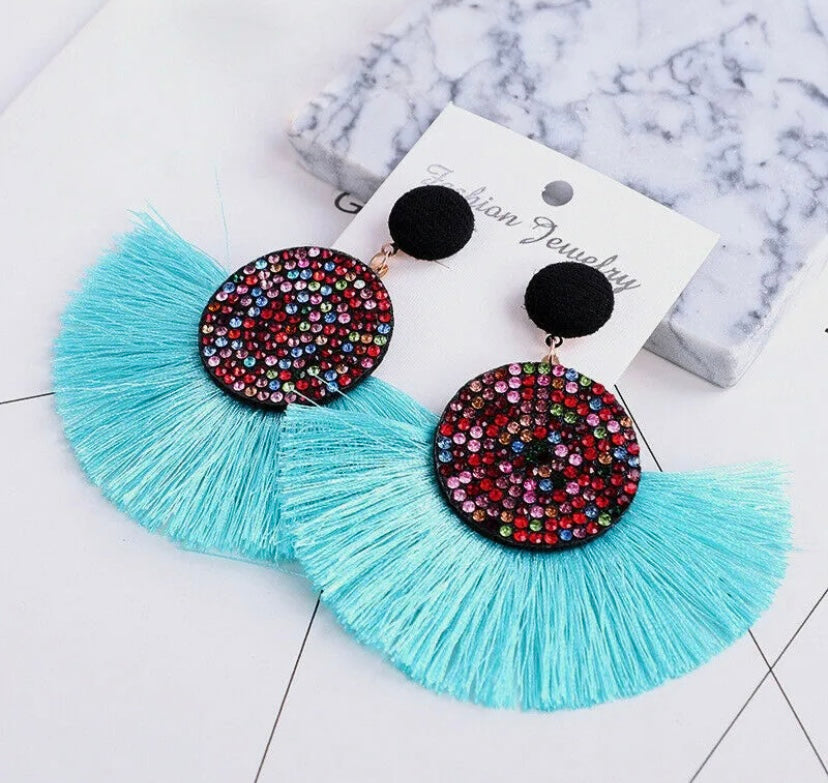 Fan Styled Statement Dangle Earrings for Women Pendant Tassel  Earrings  Jewelry