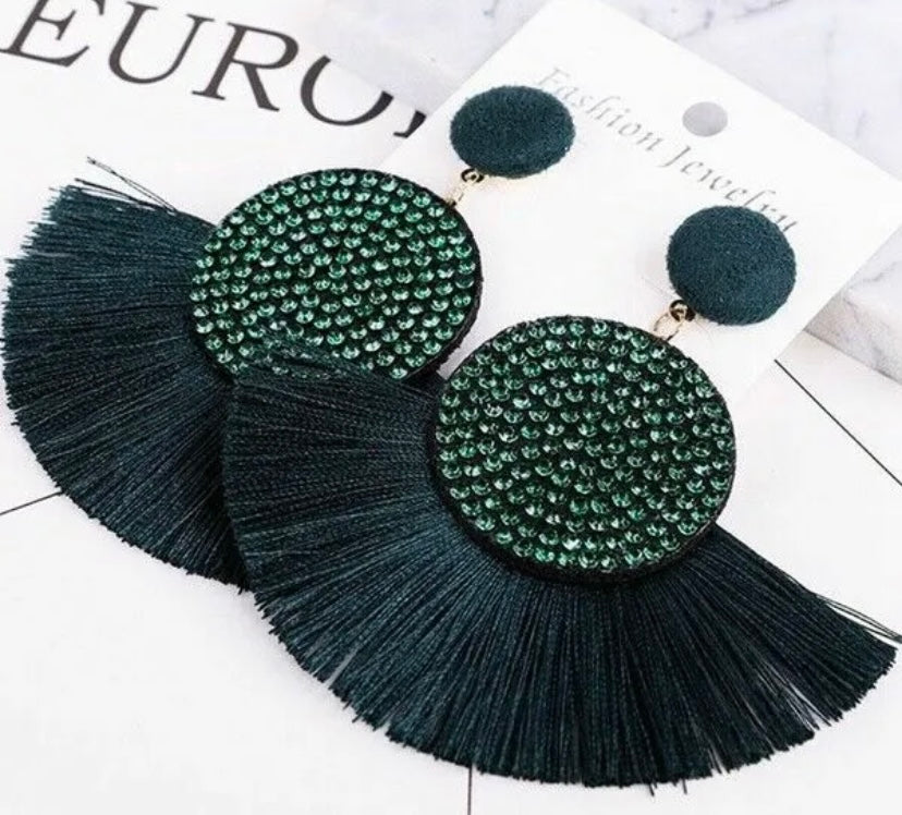 Fan Styled Statement Dangle Earrings for Women Pendant Tassel  Earrings  Jewelry