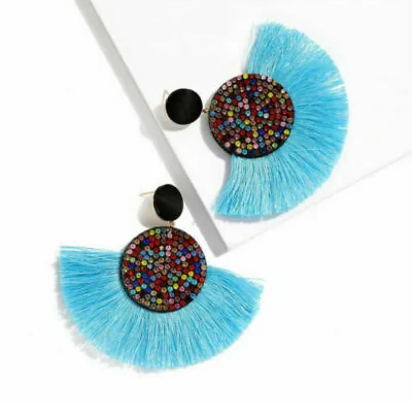 Fan Styled Statement Dangle Earrings for Women Pendant Tassel  Earrings  Jewelry