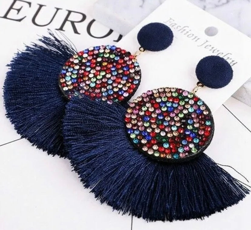 Fan Styled Statement Dangle Earrings for Women Pendant Tassel  Earrings  Jewelry