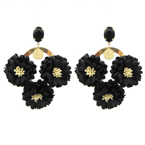 Summer Spring Flower Fashion Statement Pendant Rhinestone for Women Dangle Luxury Earrings Accessories
