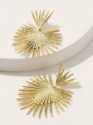 Ladies Fashion Gold Spike Shaped Statement Earrings & Necklace Set Women Nubian Styled Jewelry