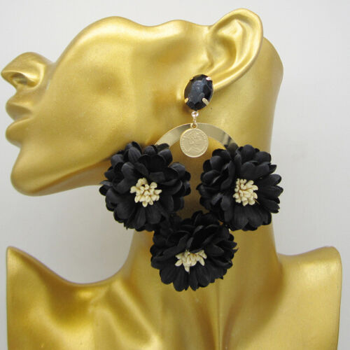 Summer Spring Flower Fashion Statement Pendant Rhinestone for Women Dangle Luxury Earrings Accessories