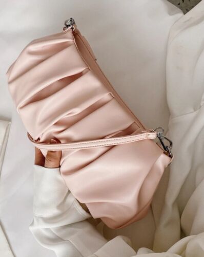 Ladies Cute Ruched Fashion Statement Tote Bag Women's Girls Handbag Purse