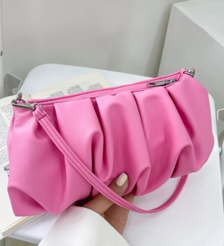 Ladies Cute Ruched Fashion Statement Tote Bag Women's Girls Handbag Purse