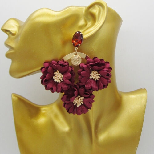 Summer Spring Flower Fashion Statement Pendant Rhinestone for Women Dangle Luxury Earrings Accessories