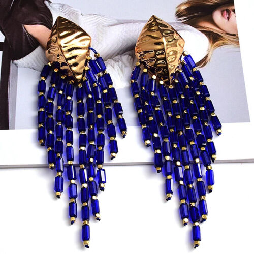 Women Beautiful Trendy New Fashion Statement Dazzle Bling Ladies Beaded Dangle Earrings