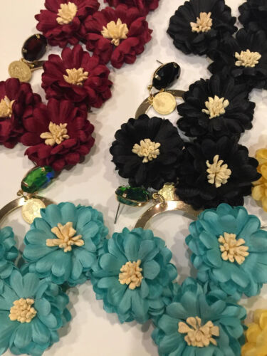 Summer Spring Flower Fashion Statement Pendant Rhinestone for Women Dangle Luxury Earrings Accessories