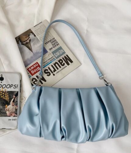 Ladies Cute Ruched Fashion Statement Tote Bag Women's Girls Handbag Purse