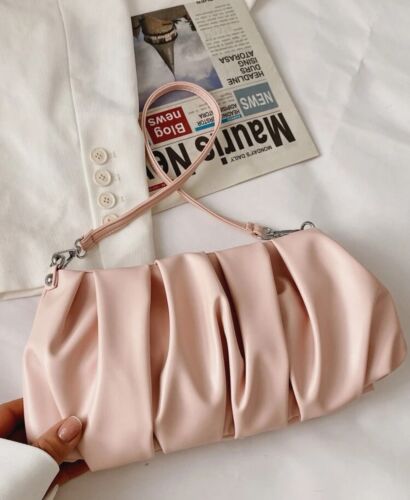 Ladies Cute Ruched Fashion Statement Tote Bag Women's Girls Handbag Purse